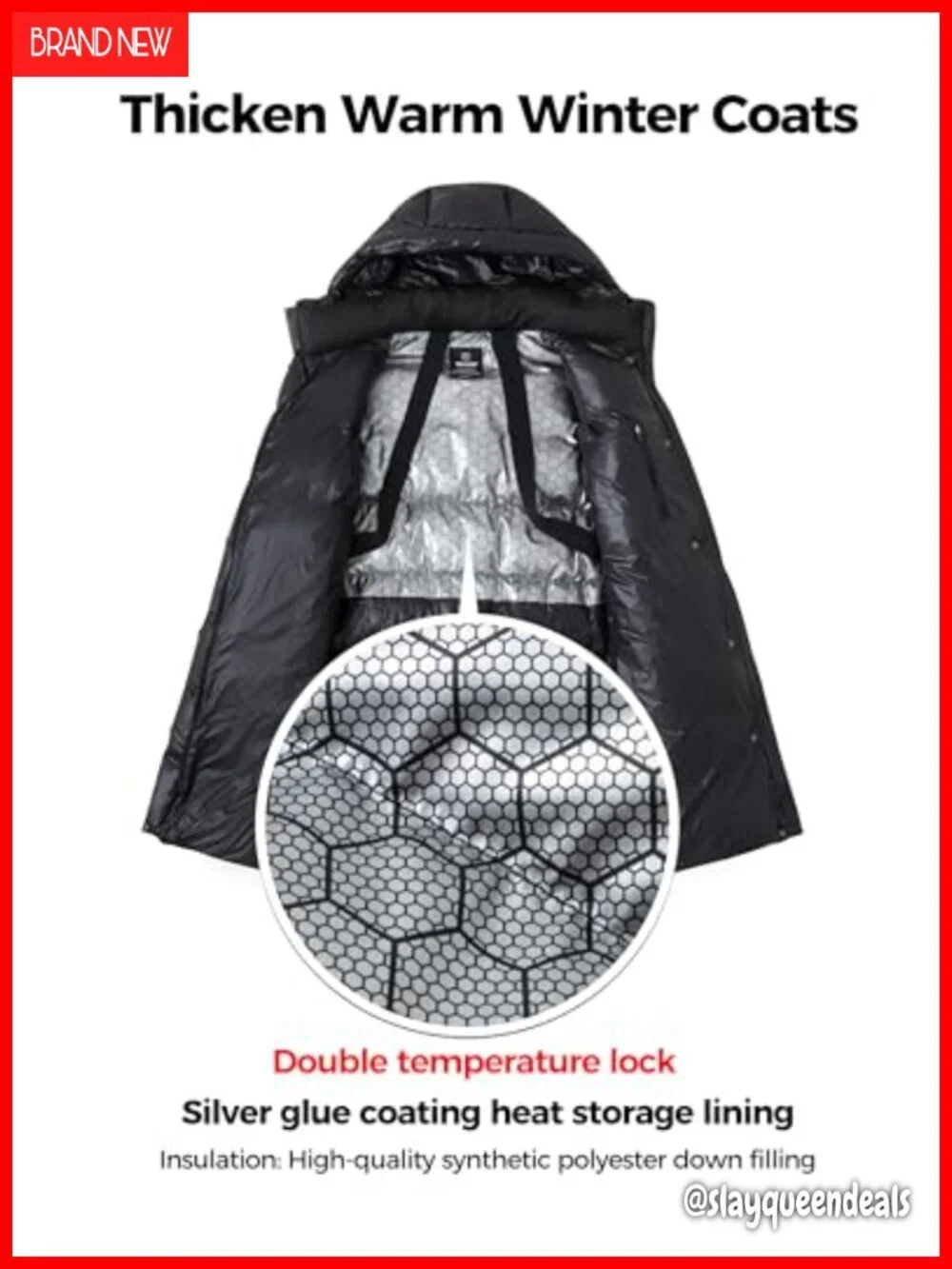 Women's Long Winter Puffer Jacket Hooded Parka Thicken Warm Coat